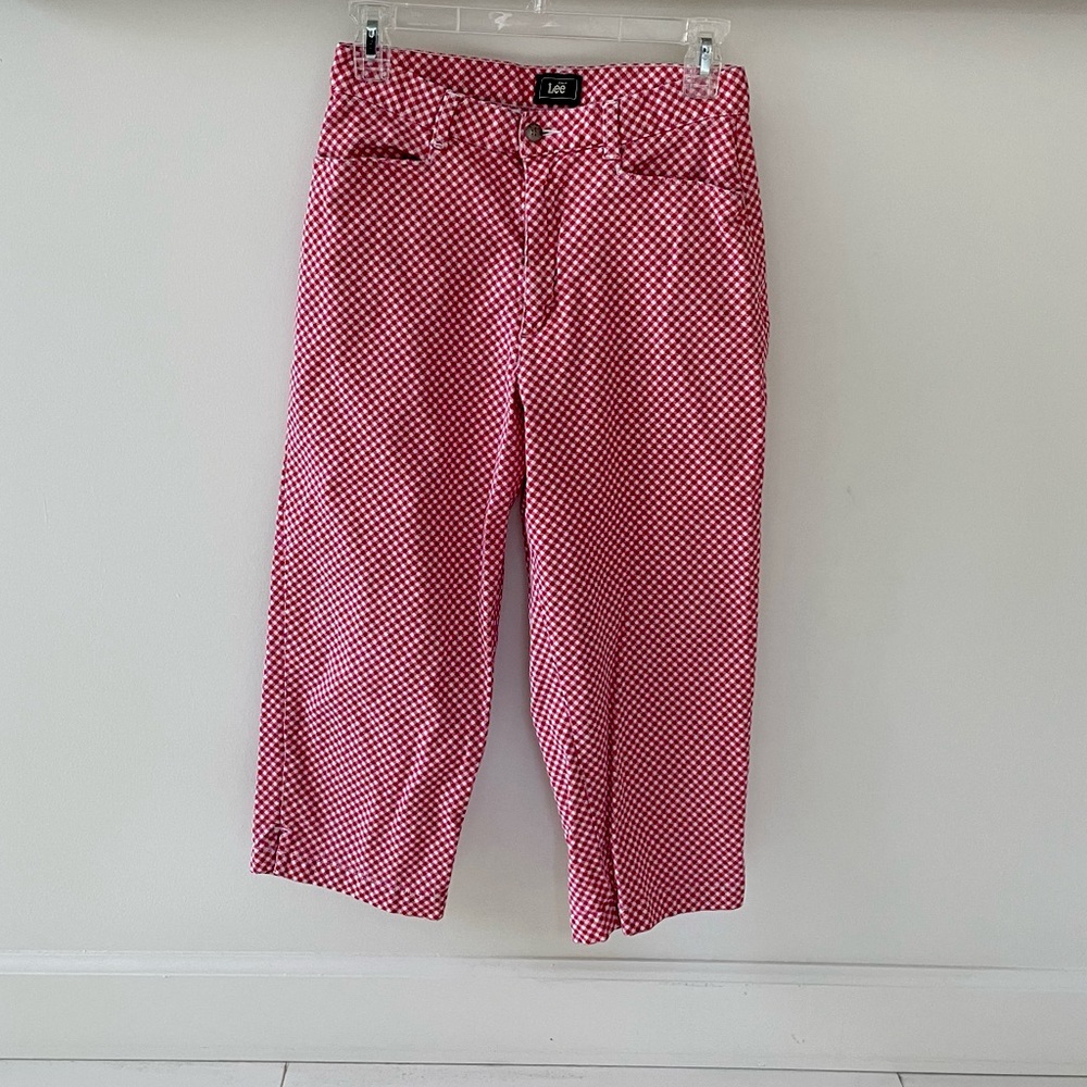 Red and White Checkered Lee Pants size 26